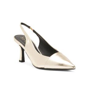 NICOLE MILLER Gold Securio Slingback Heels